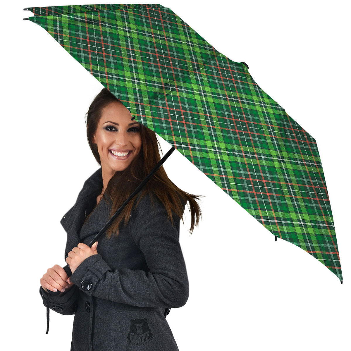 Irish Tartan Saint Patrick's Day Print Pattern Umbrella-grizzshop