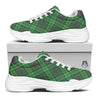 Irish Tartan Saint Patrick's Day Print Pattern White Chunky Shoes-grizzshop