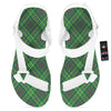 Irish Tartan Saint Patrick's Day Print Pattern White Open Toe Sandals-grizzshop