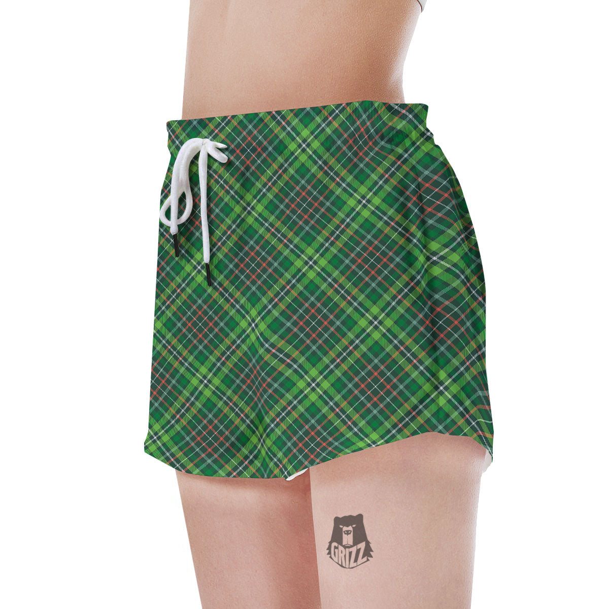 Irish Tartan Saint Patrick's Day Print Pattern Women's Shorts-grizzshop