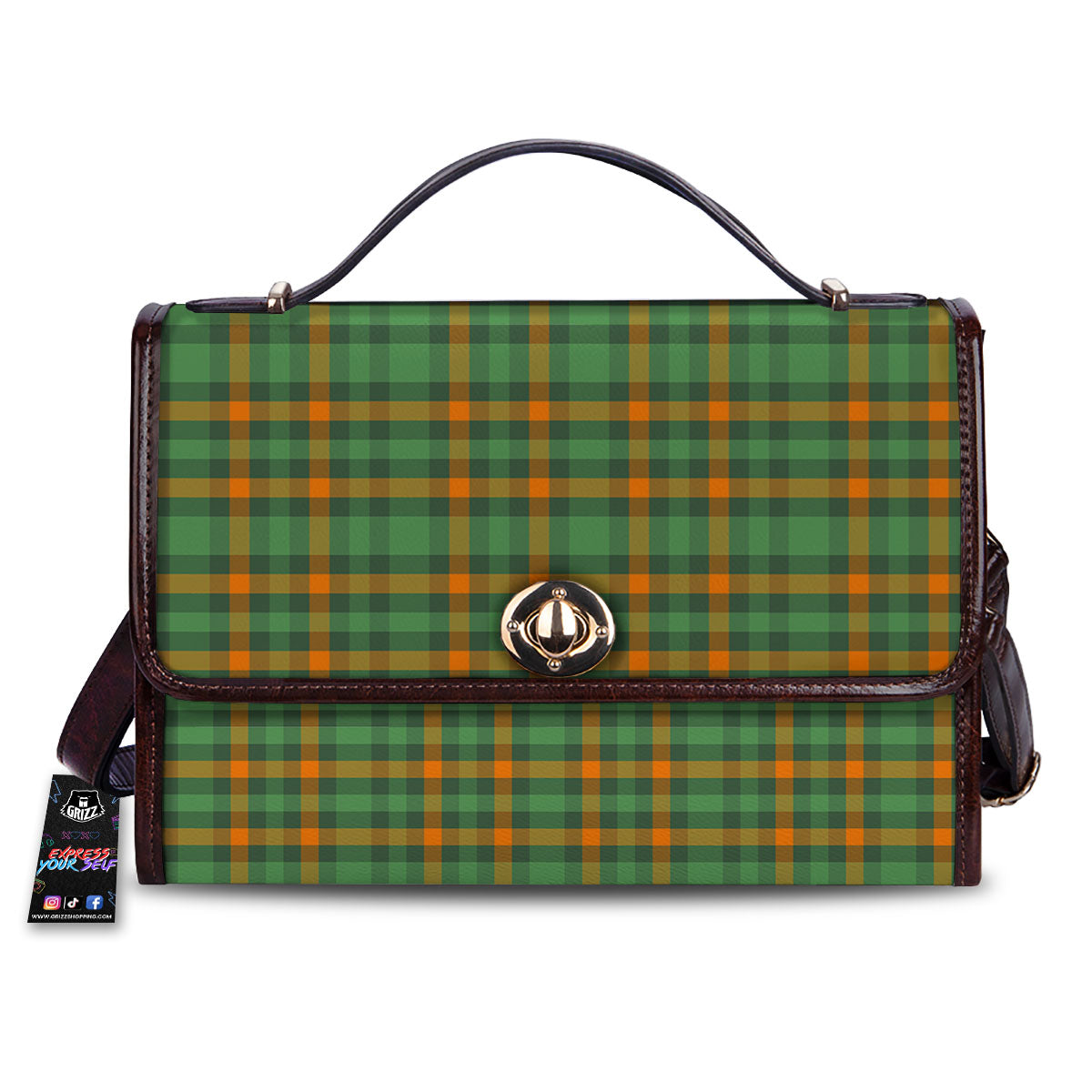 Irish Plaid Themed Print Pattern Women's Satchel Bag