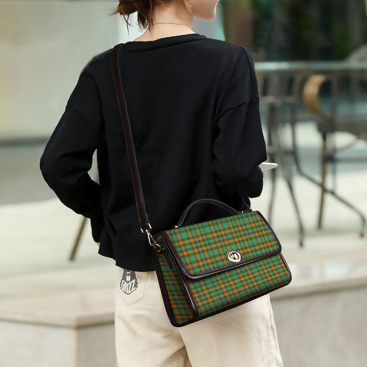 Irish Plaid Themed Print Pattern Women's Satchel Bag