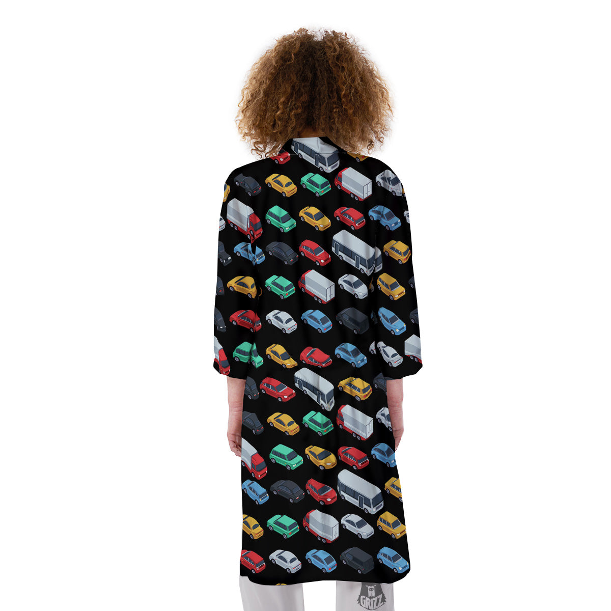 Isometric Cars Colorful Print Pattern Kimono-grizzshop