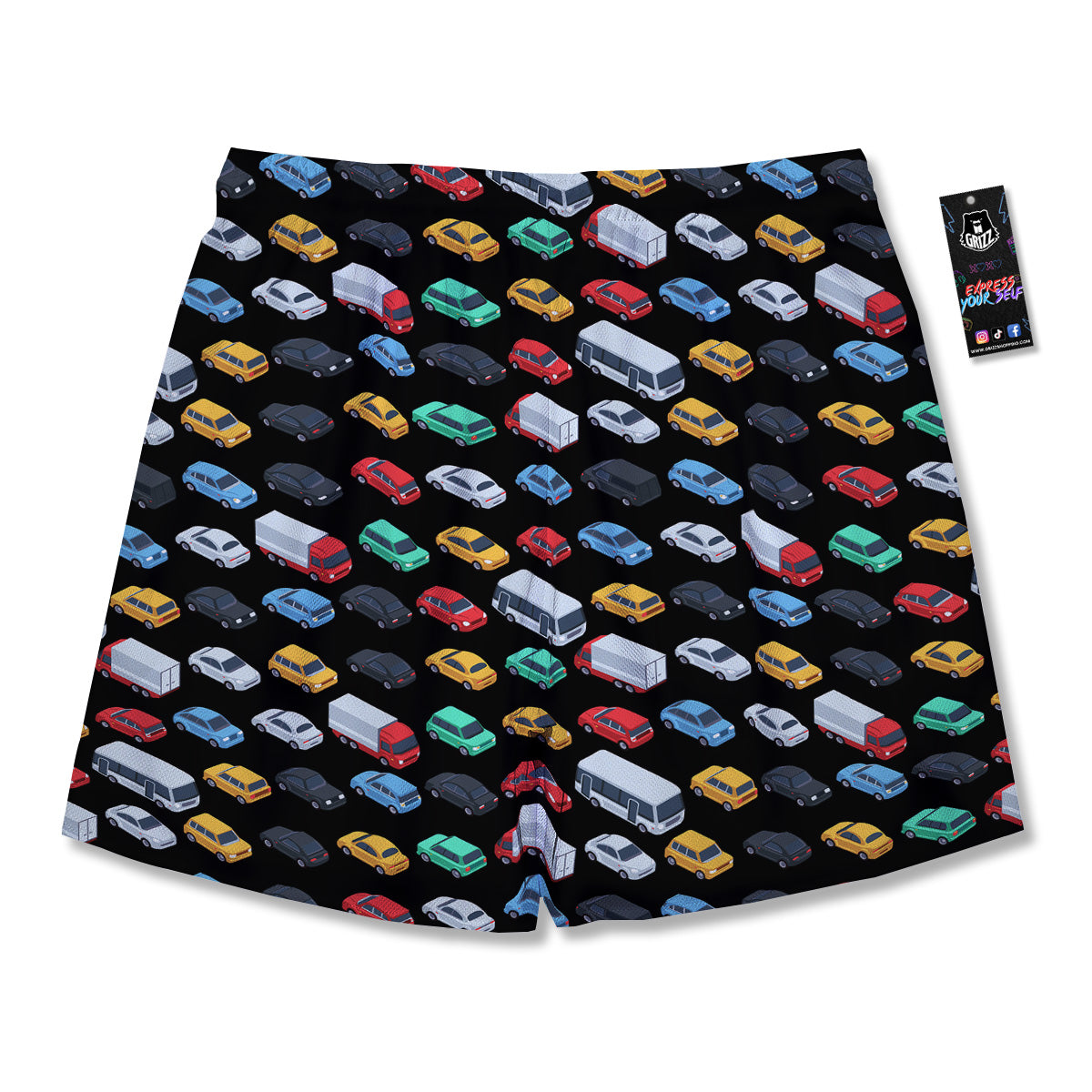 Isometric Cars Colorful Print Pattern Men's Running Shorts-grizzshop