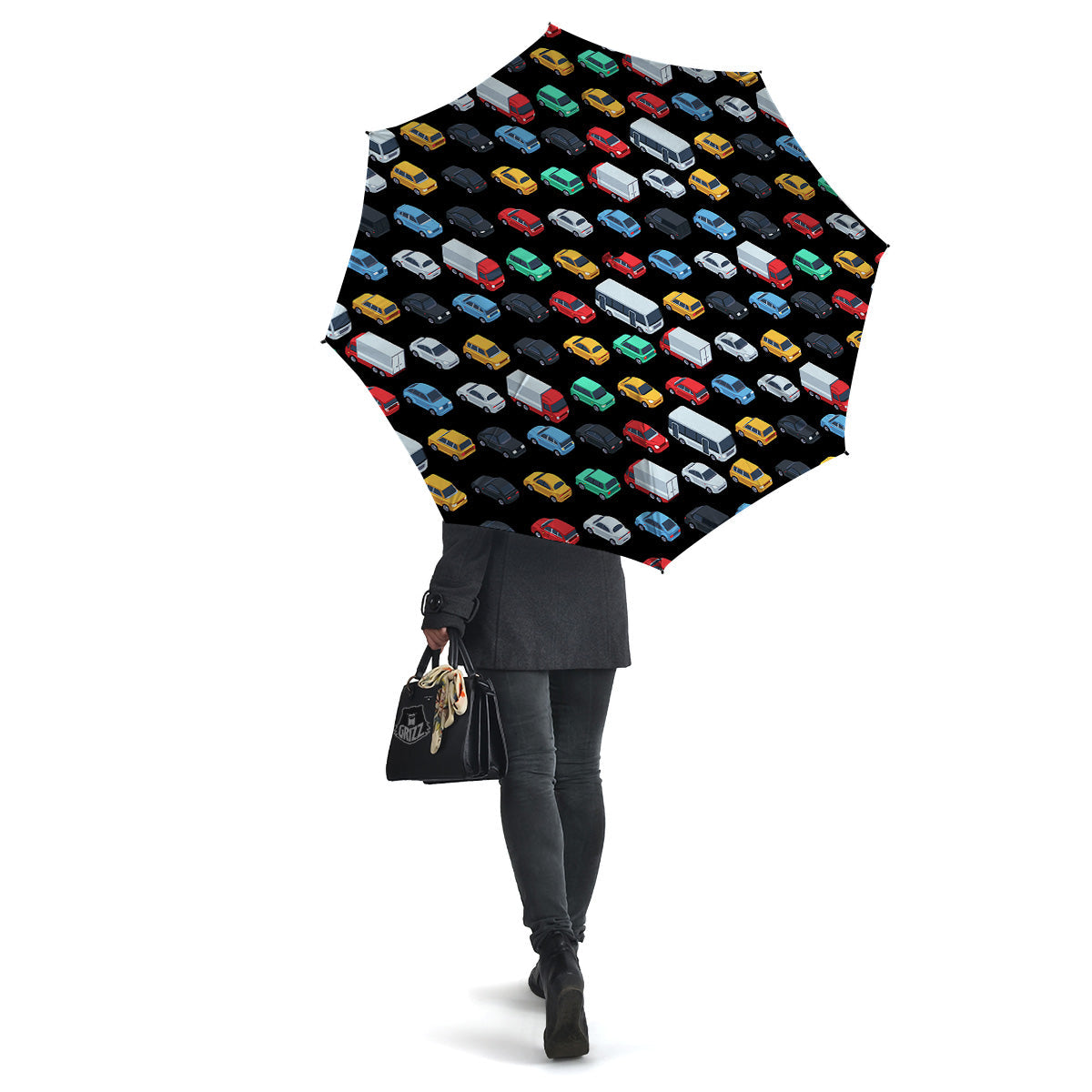 Isometric Cars Colorful Print Pattern Umbrella-grizzshop