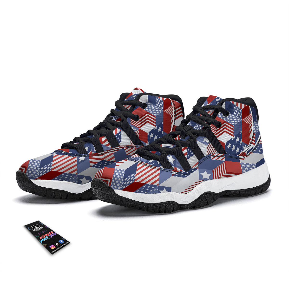 Isometric Gold Dollar Print Pattern Black Bball Shoes-grizzshop