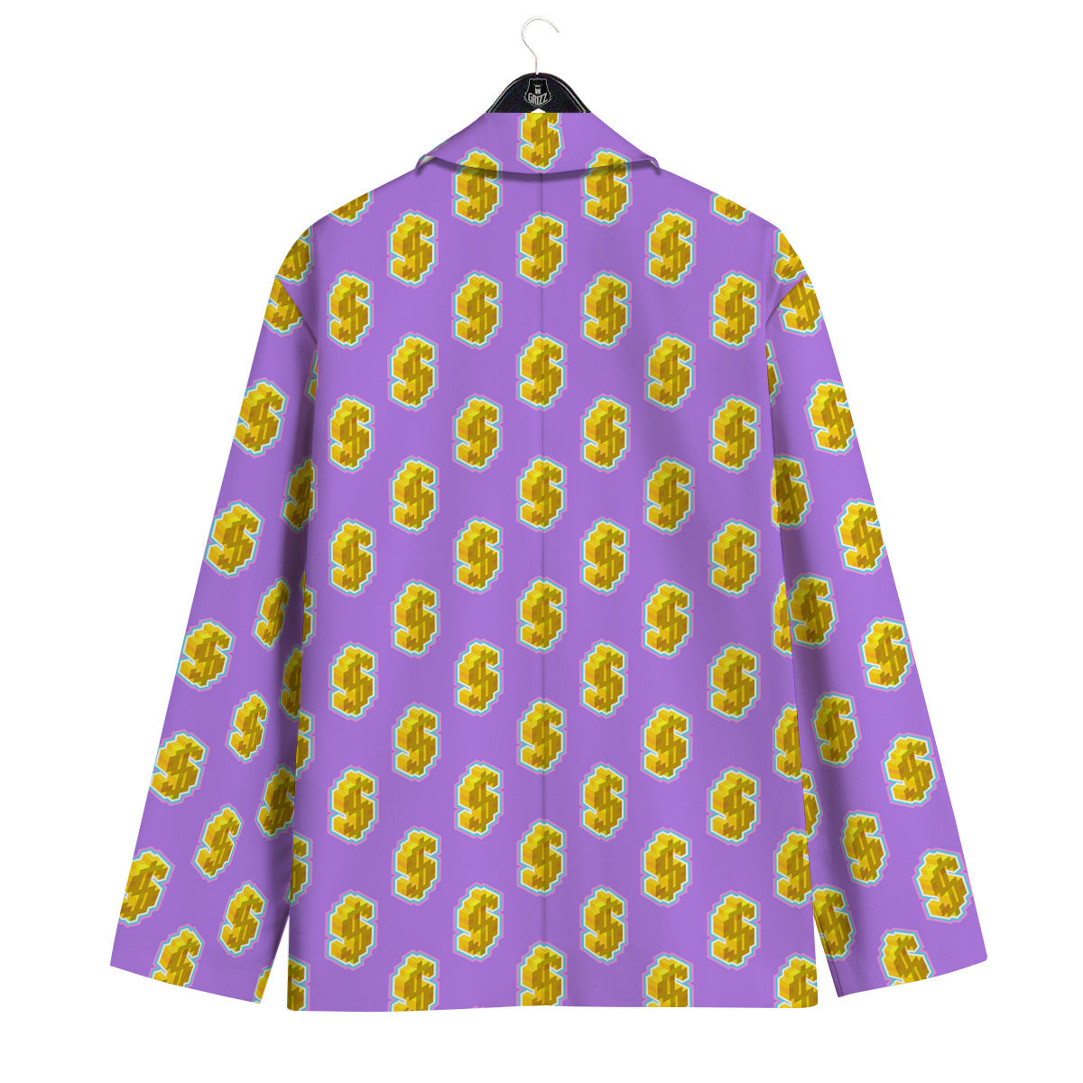 Isometric Gold Dollar Print Pattern Men's Sport Coat-grizzshop