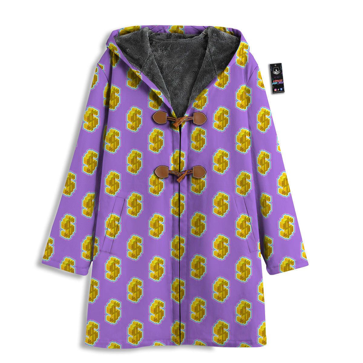 Isometric Gold Dollar Print Pattern Men's Windbreaker Jacket-grizzshop