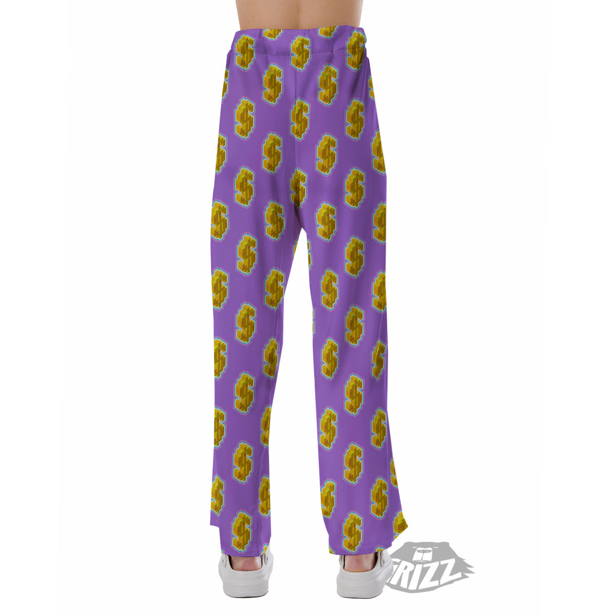 Isometric Gold Dollar Print Pattern Pajama Pants-grizzshop