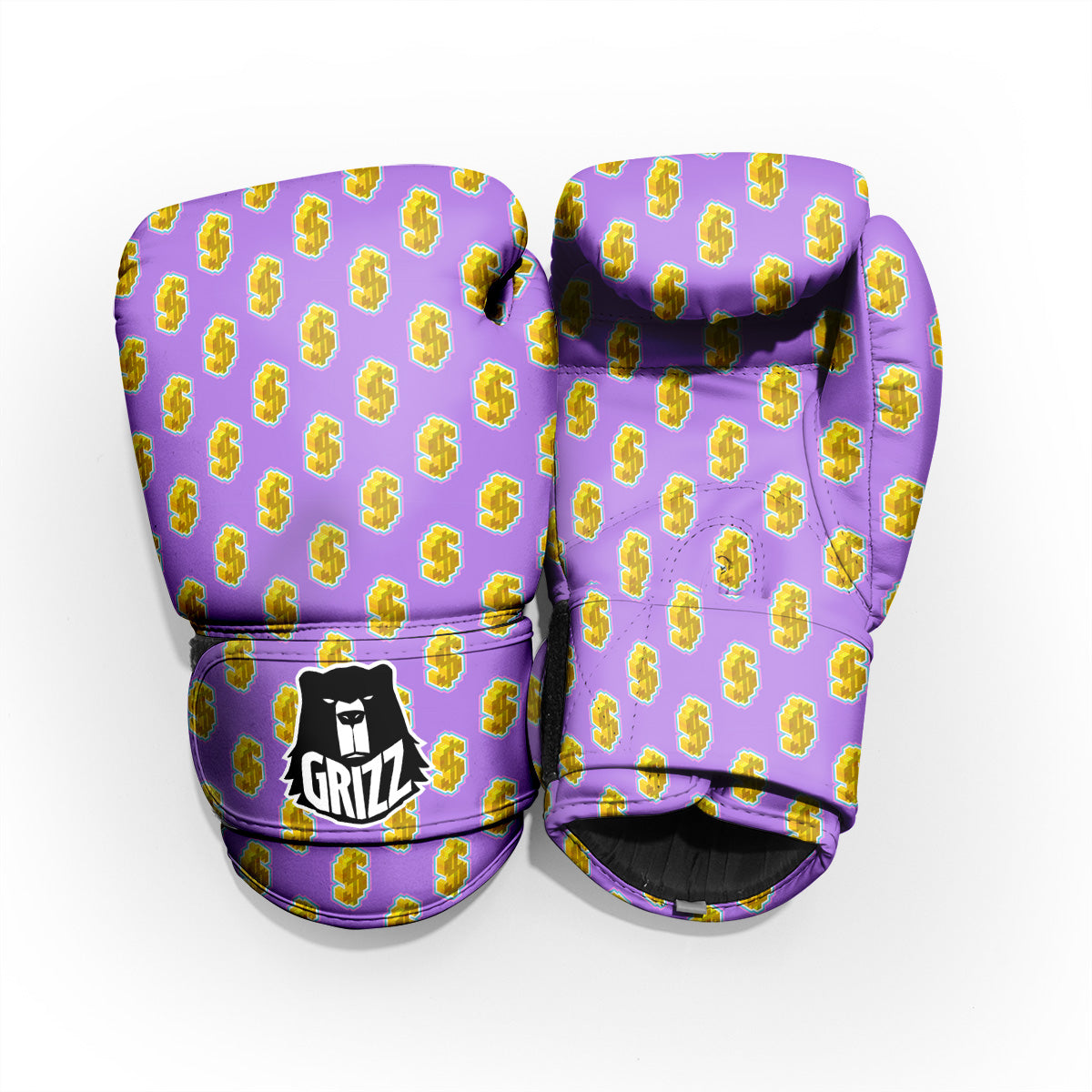 Isometric Gold Dollar Print Pattern Pro Boxing Glove
