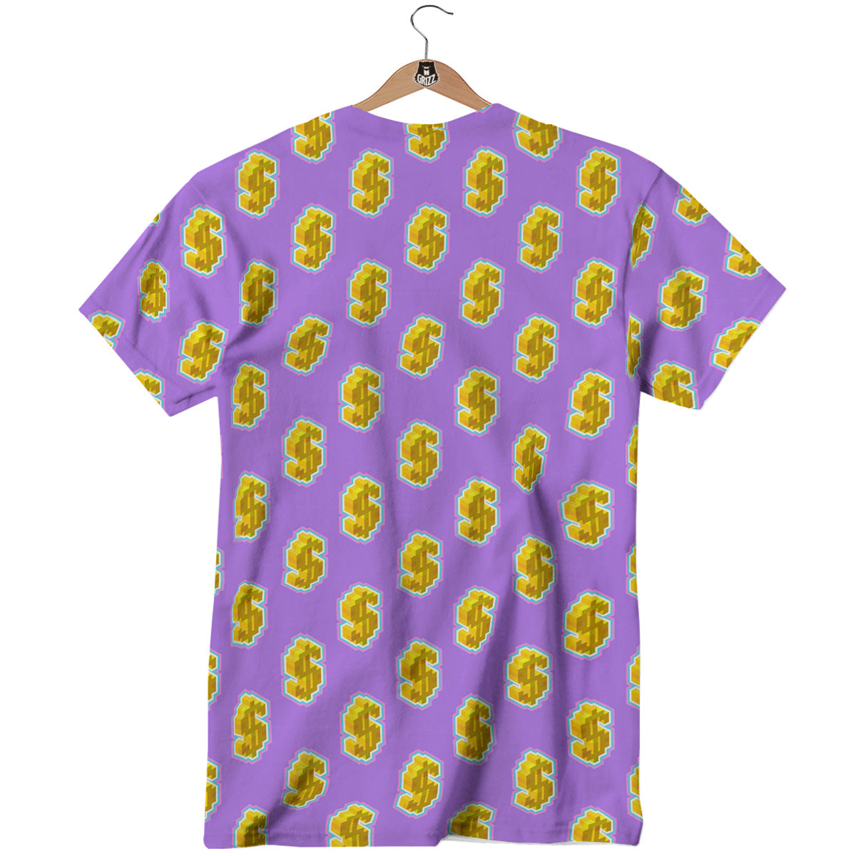 Isometric Gold Dollar Print Pattern T-Shirt-grizzshop