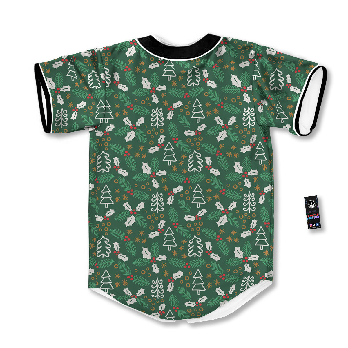 Ivy Leaf Christmas Print Pattern Baseball Jersey-grizzshop