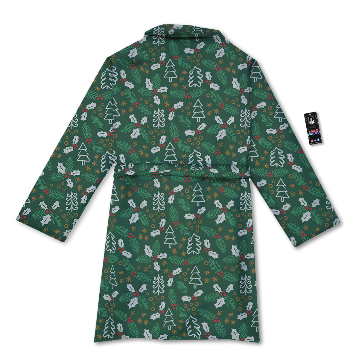 Ivy Leaf Christmas Print Pattern Bathrobe-grizzshop
