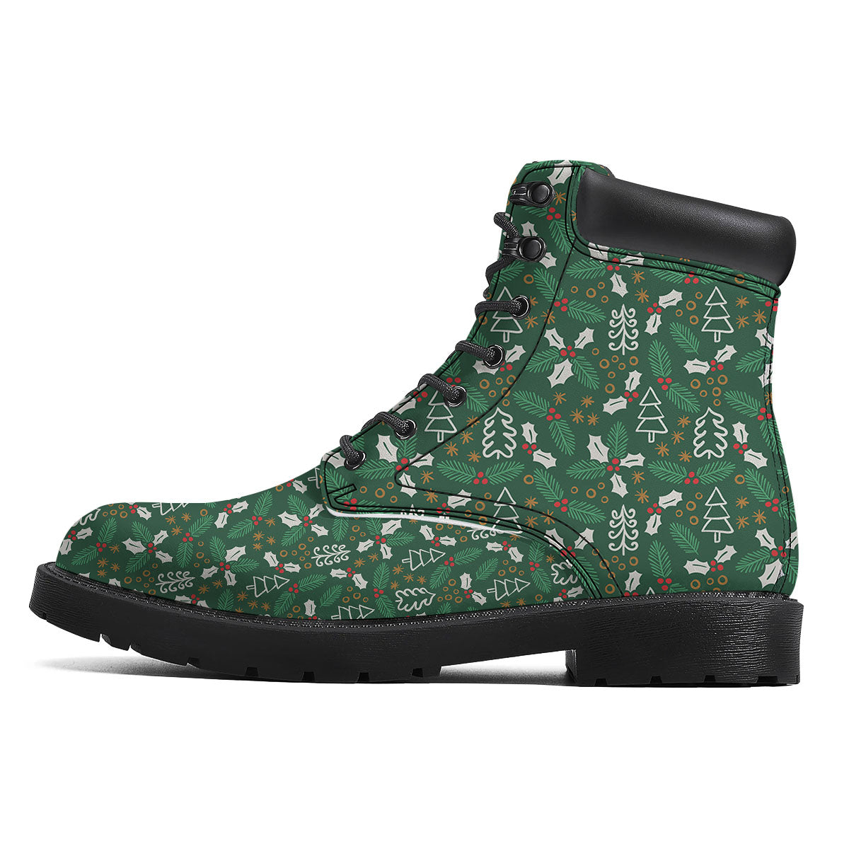 Ivy Leaf Christmas Print Pattern Boots-grizzshop