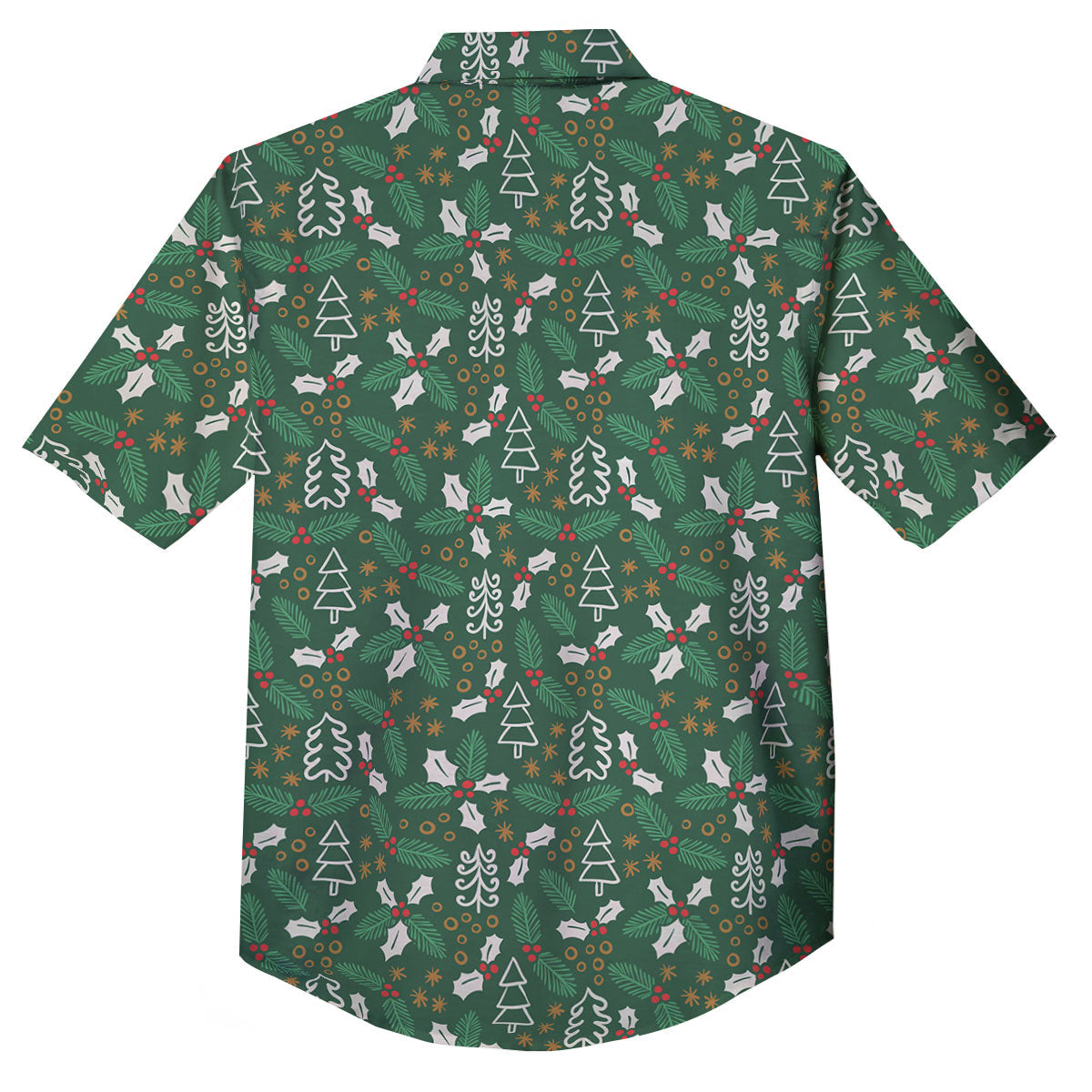 Ivy Leaf Christmas Print Pattern Button Up Shirt-grizzshop