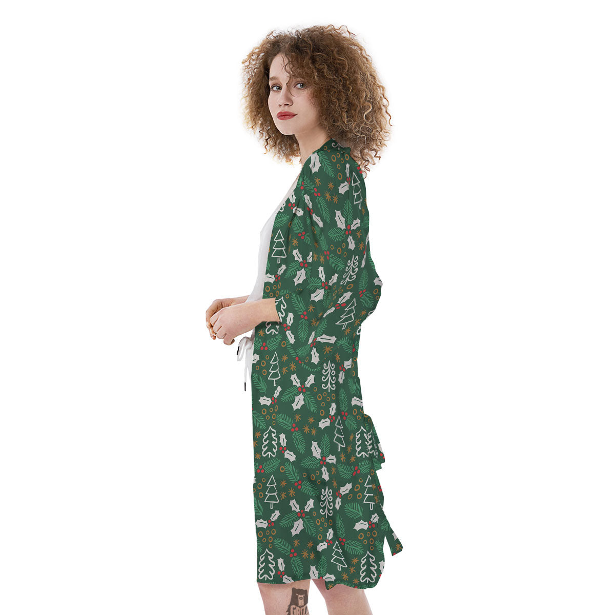 Ivy Leaf Christmas Print Pattern Kimono-grizzshop