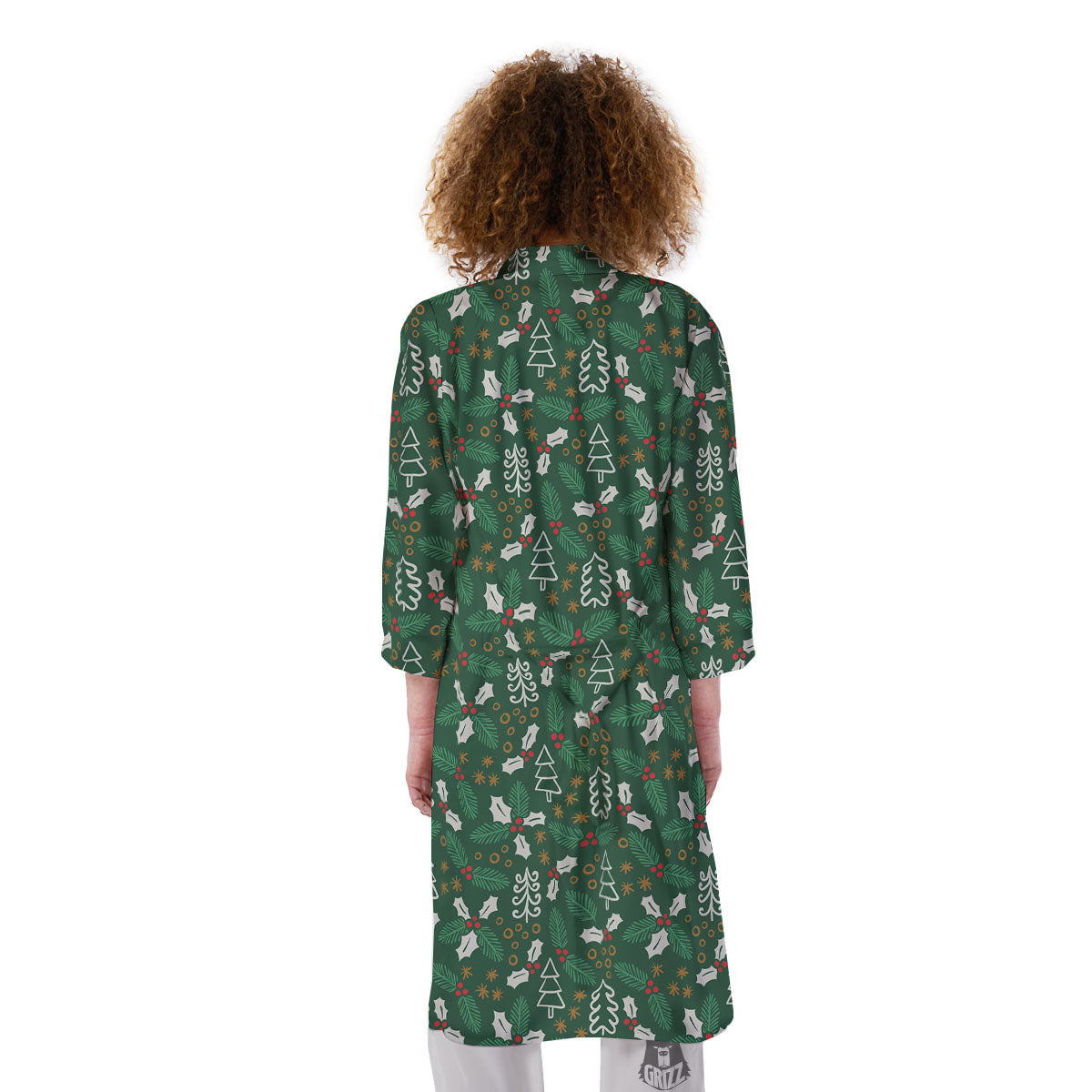 Ivy Leaf Christmas Print Pattern Kimono-grizzshop