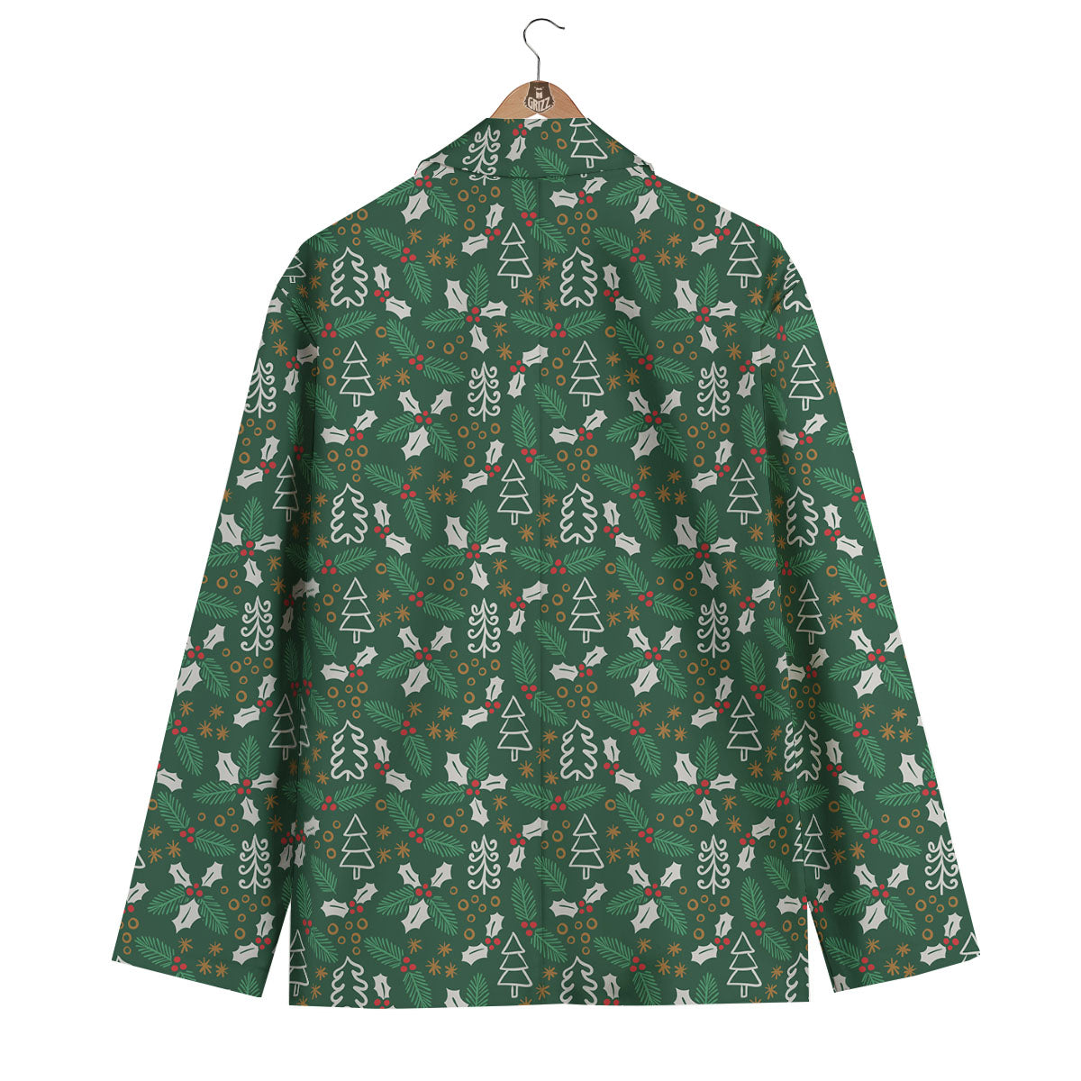 Ivy Leaf Christmas Print Pattern Men's Blazer-grizzshop