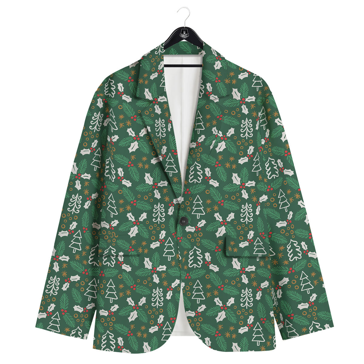 Ivy Leaf Christmas Print Pattern Men's Sport Coat-grizzshop