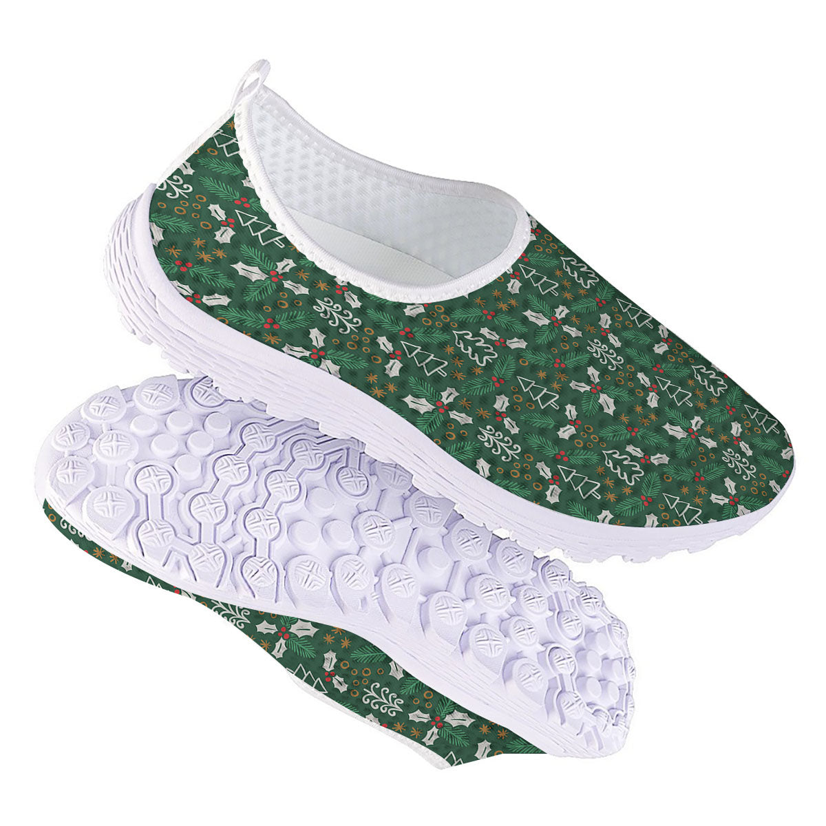 Ivy Leaf Christmas Print Pattern Nurse Shoes-grizzshop