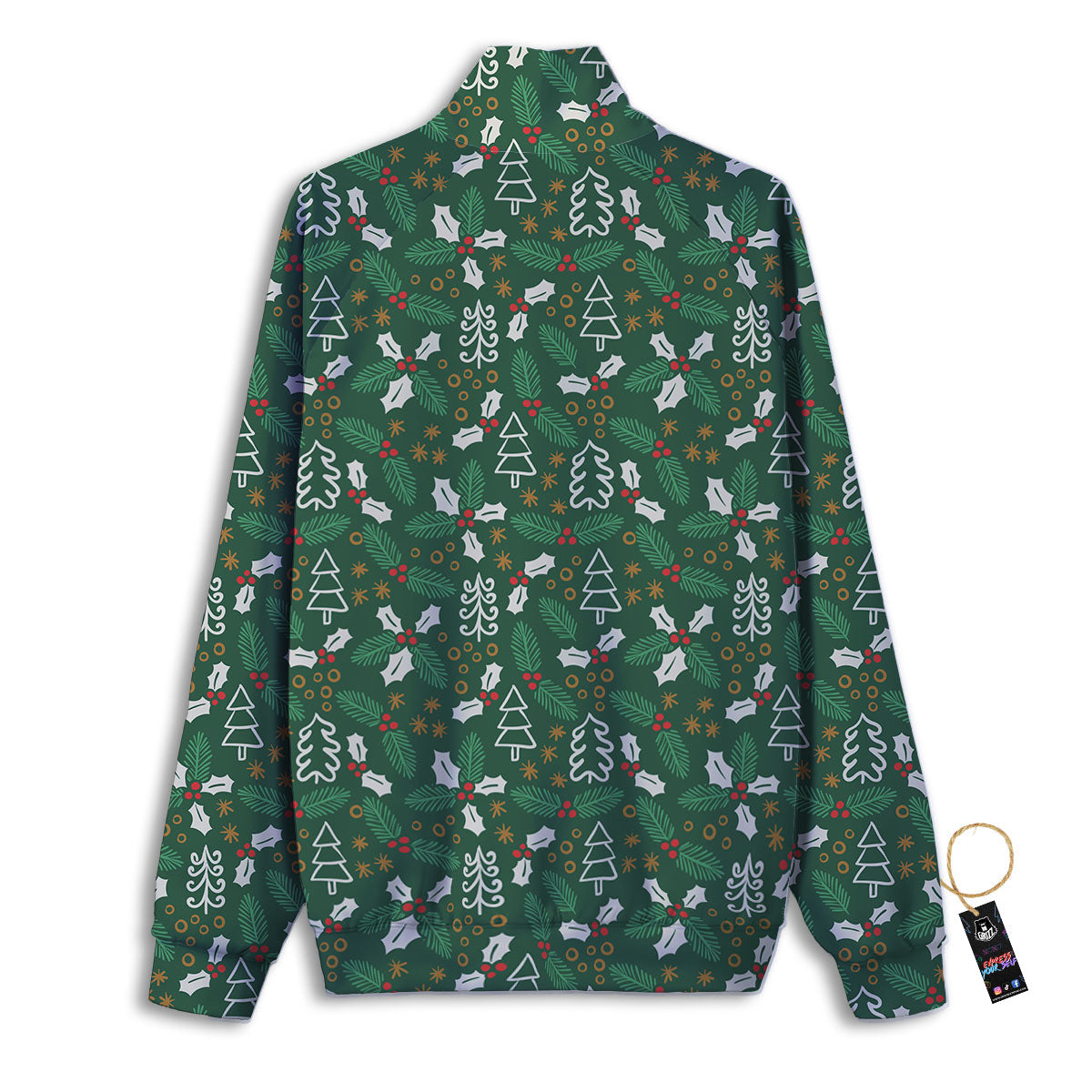 Ivy Leaf Christmas Print Pattern Track Jacket-grizzshop