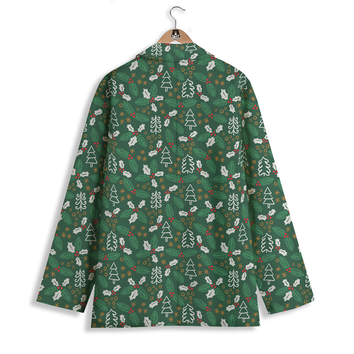 Ivy Leaf Christmas Print Pattern Women's Blazer-grizzshop