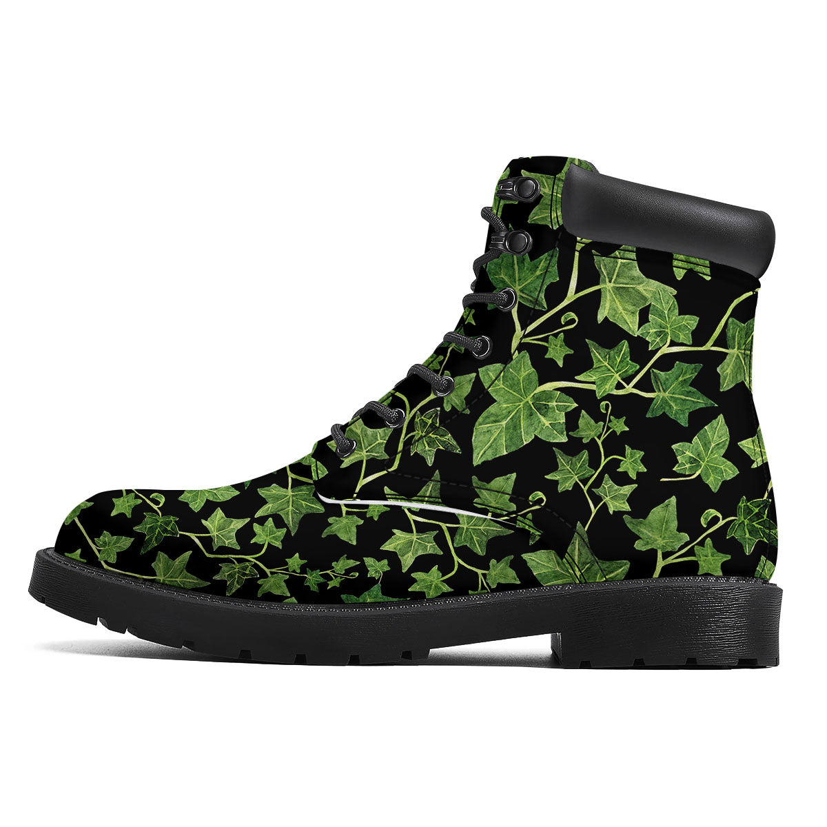 Ivy Leaf Green Print Boots-grizzshop