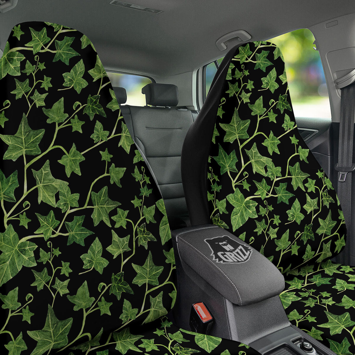 Ivy Leaf Green Print Car Seat Covers-grizzshop