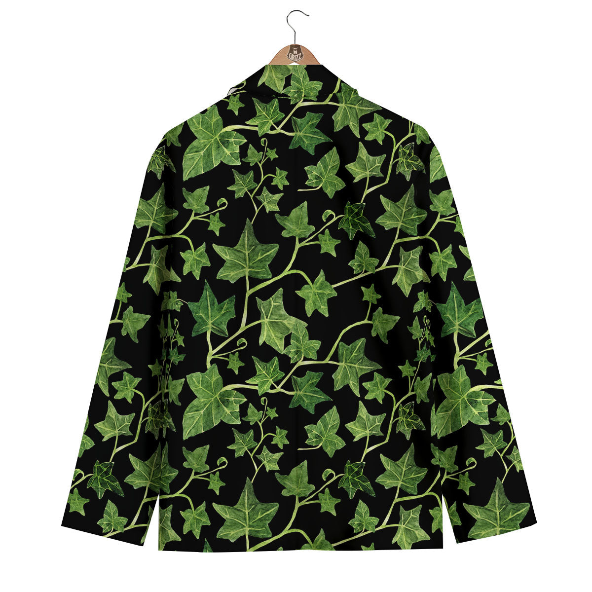 Ivy Leaf Green Print Men's Blazer-grizzshop