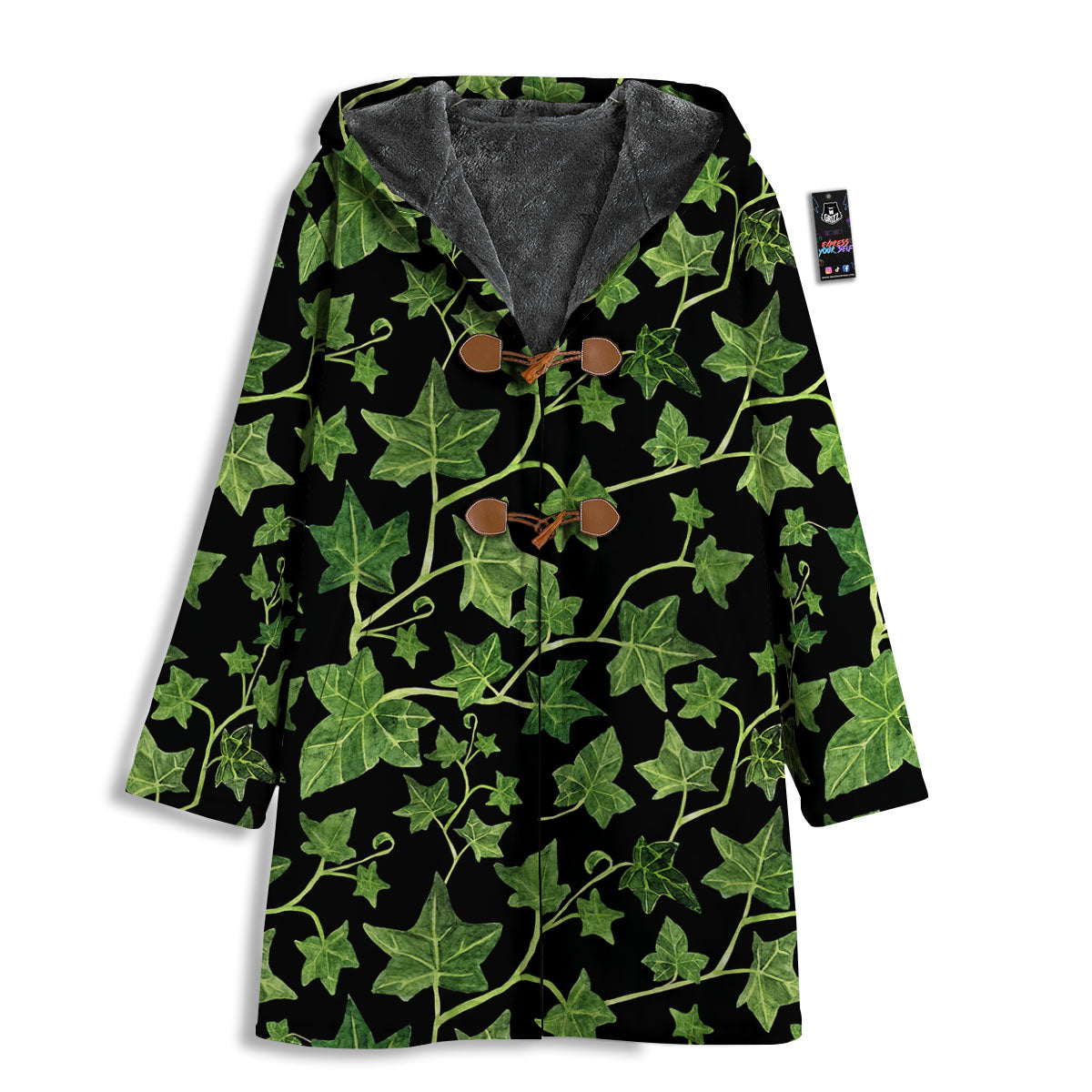 Ivy Leaf Green Print Men's Windbreaker Jacket-grizzshop
