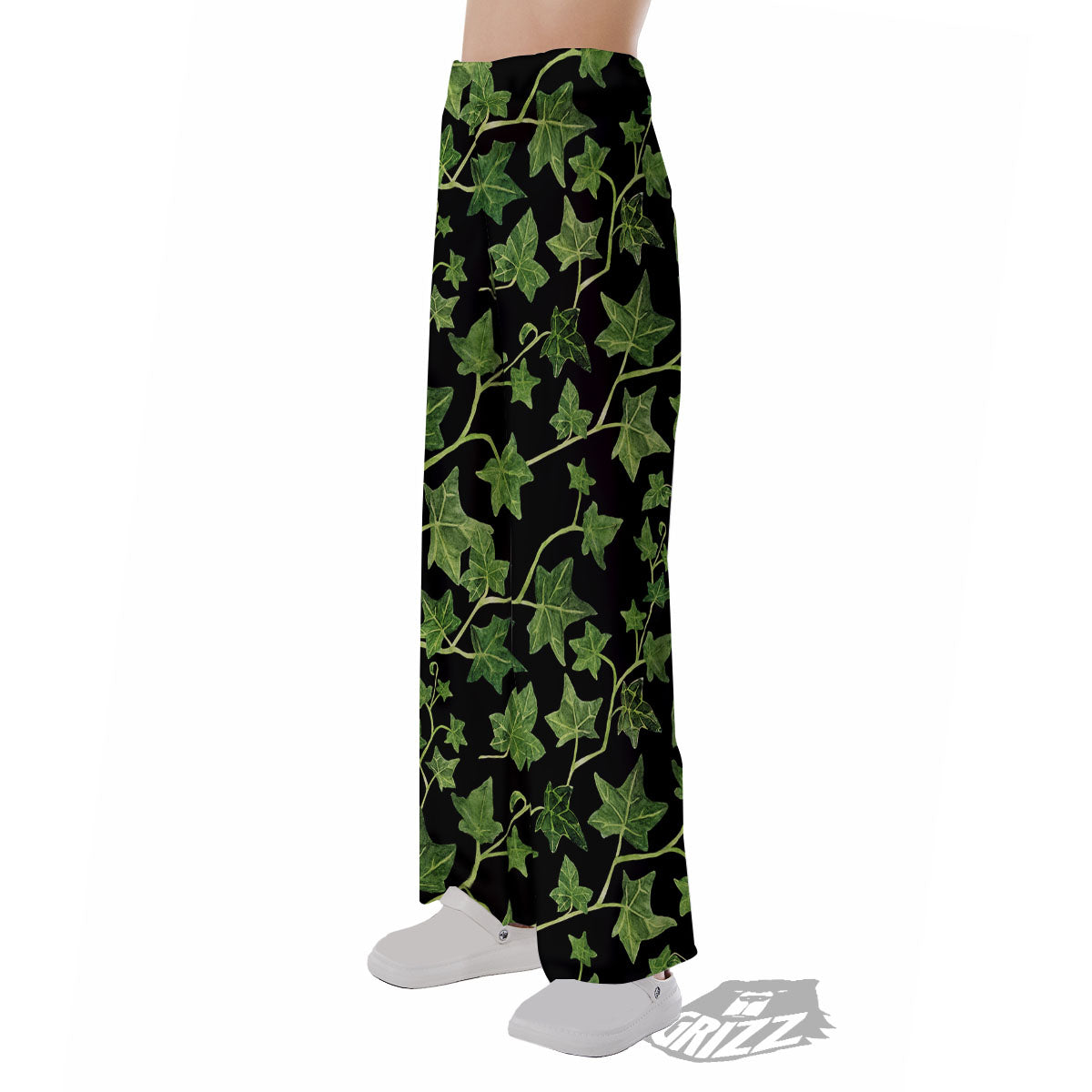 Ivy Leaf Green Print Pajama Pants-grizzshop
