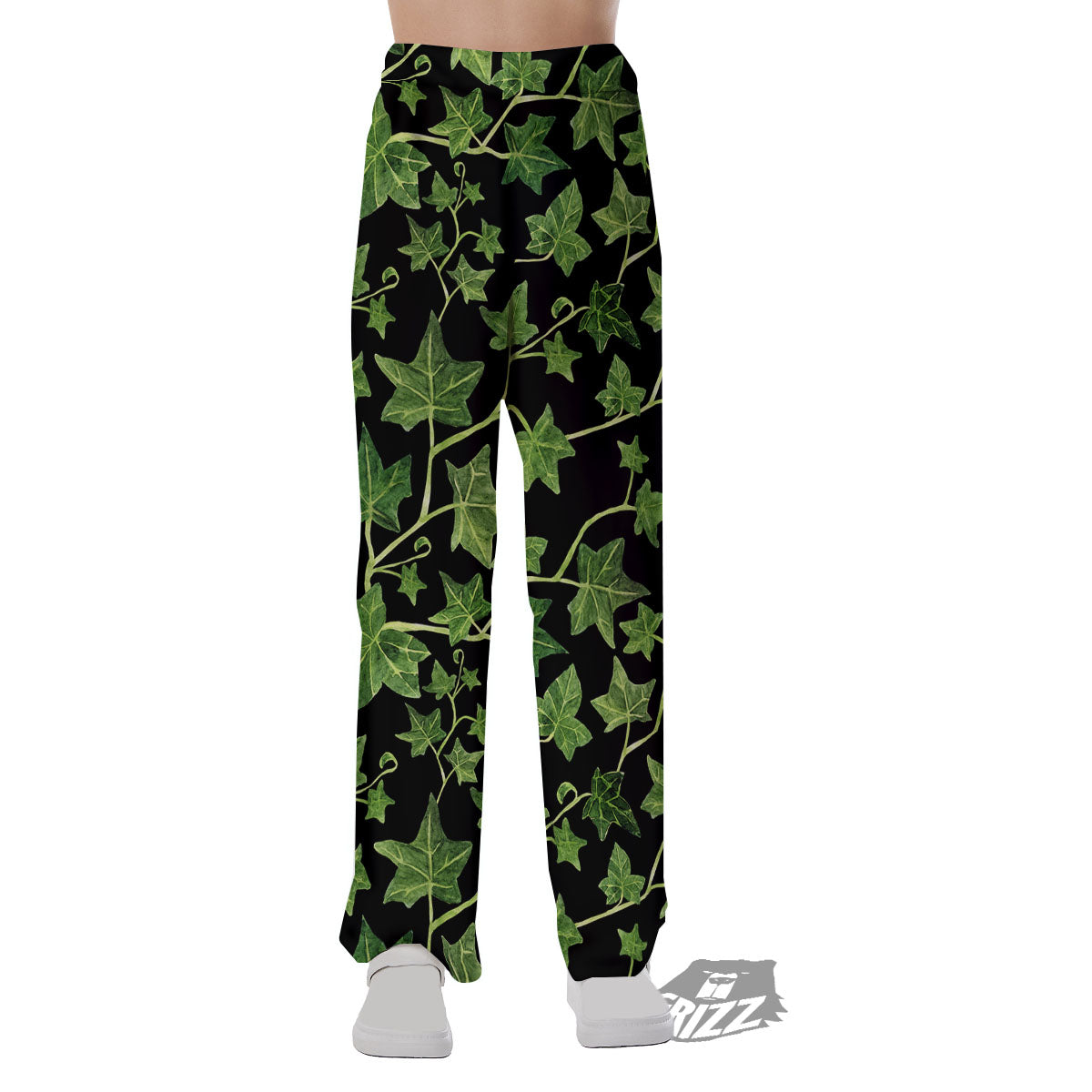 Ivy Leaf Green Print Pajama Pants-grizzshop