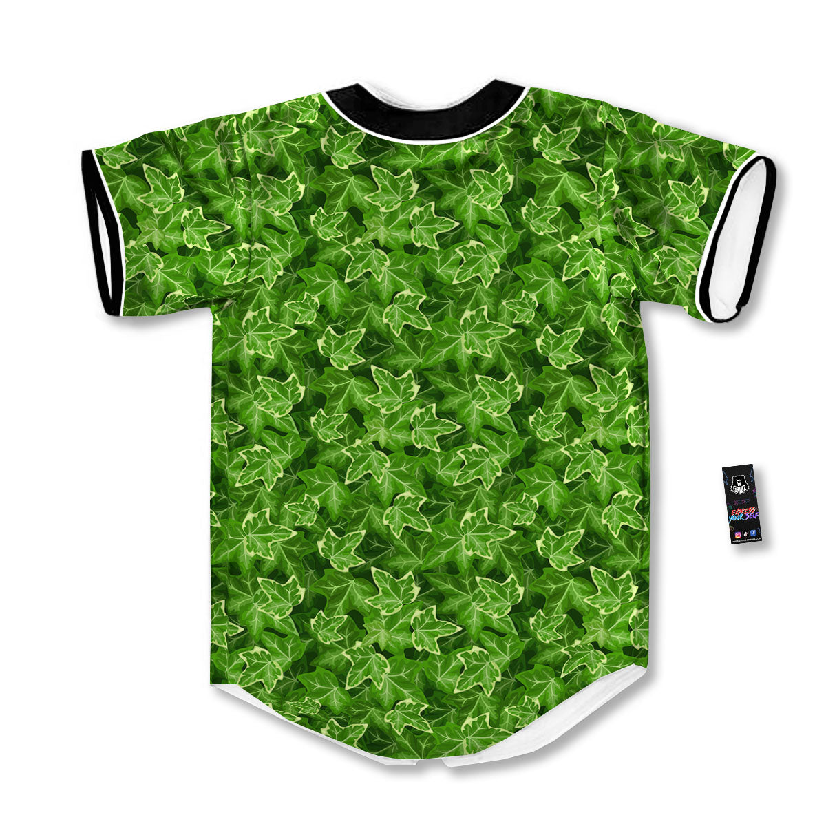 Ivy Leaf Green Print Pattern Baseball Jersey-grizzshop