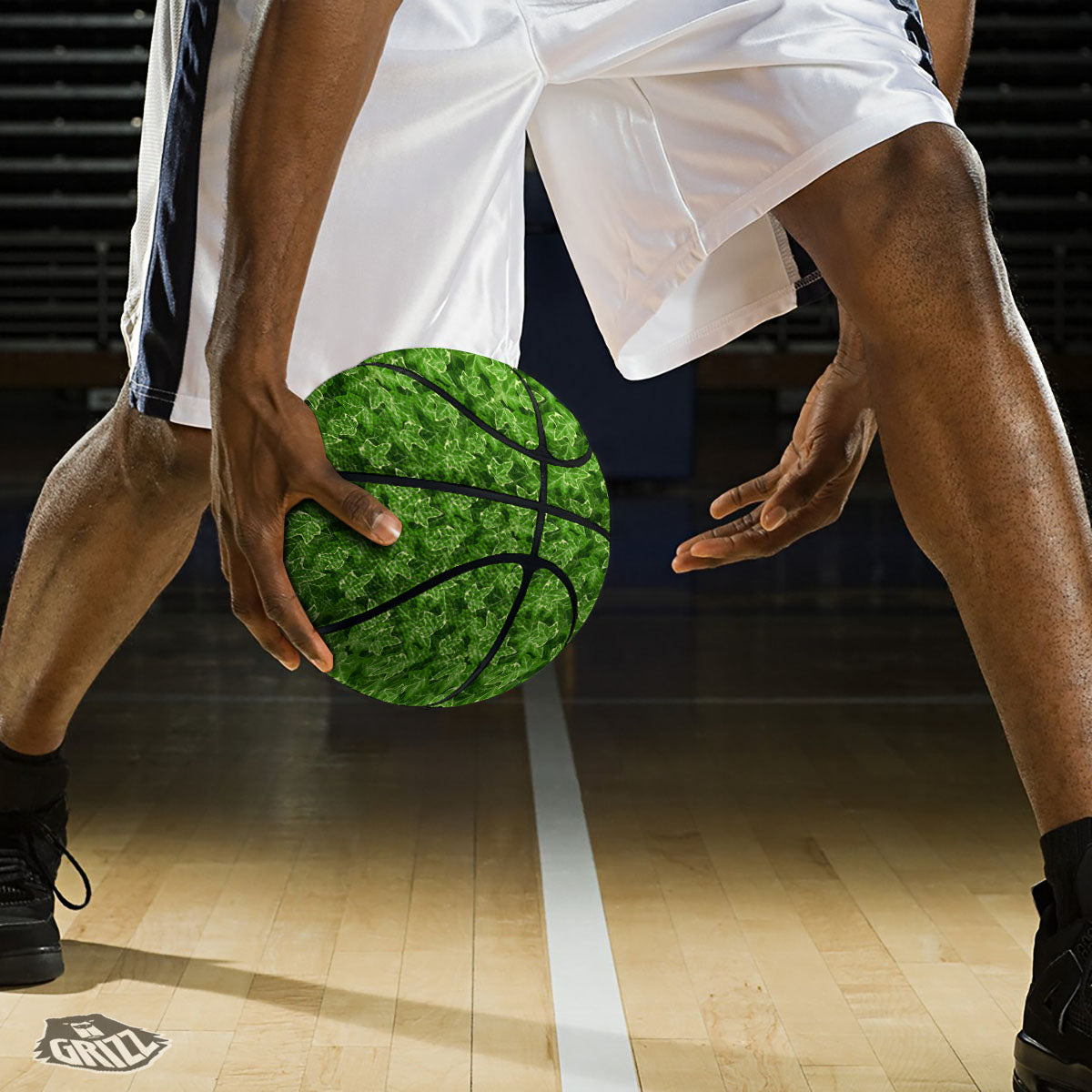 Ivy Leaf Green Print Pattern Basketball-grizzshop