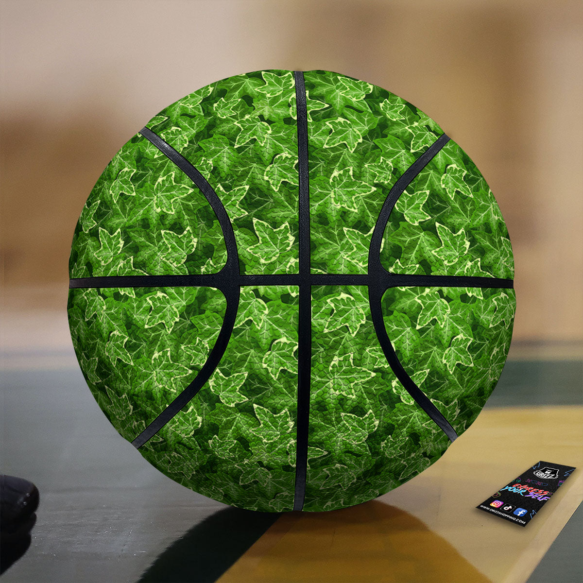 Ivy Leaf Green Print Pattern Basketball-grizzshop