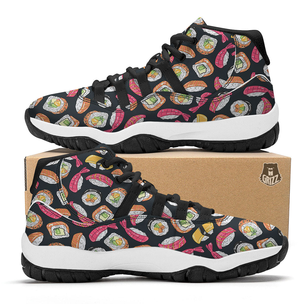 Ivy Leaf Green Print Pattern Black Bball Shoes-grizzshop