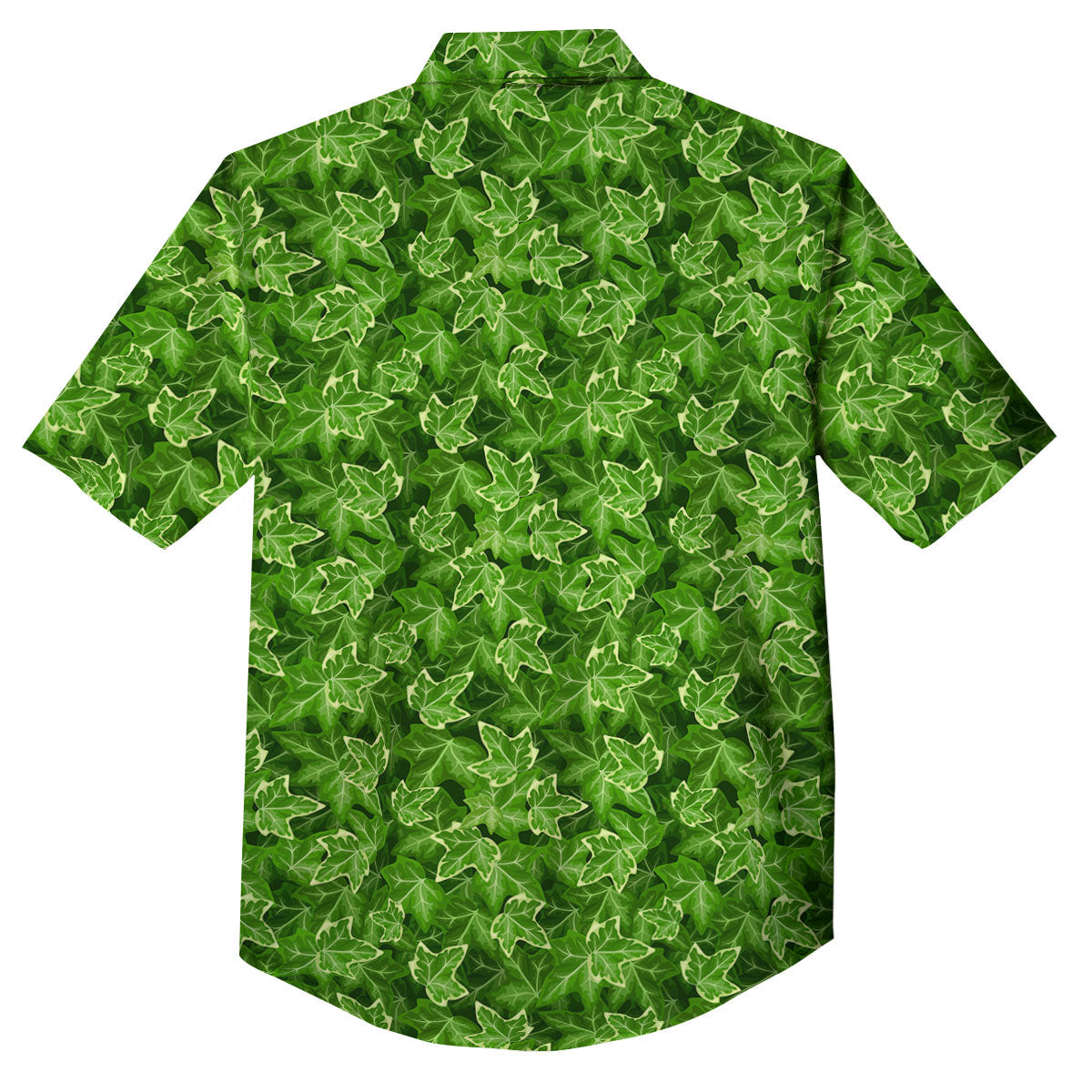 Ivy Leaf Green Print Pattern Button Up Shirt-grizzshop