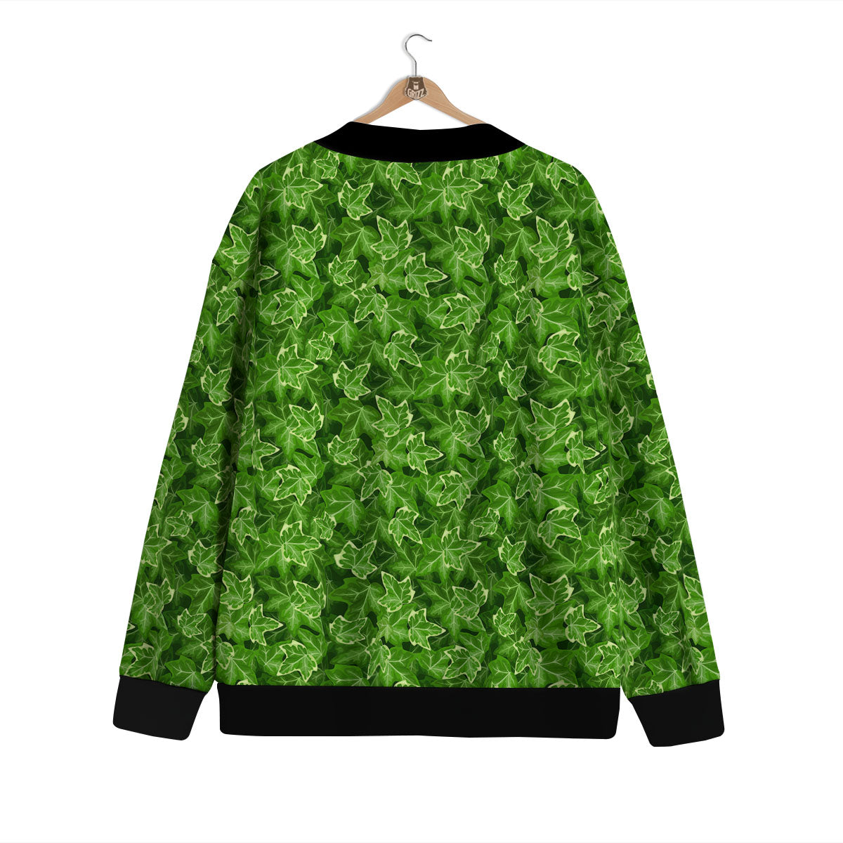 Ivy Leaf Green Print Pattern Cardigan-grizzshop