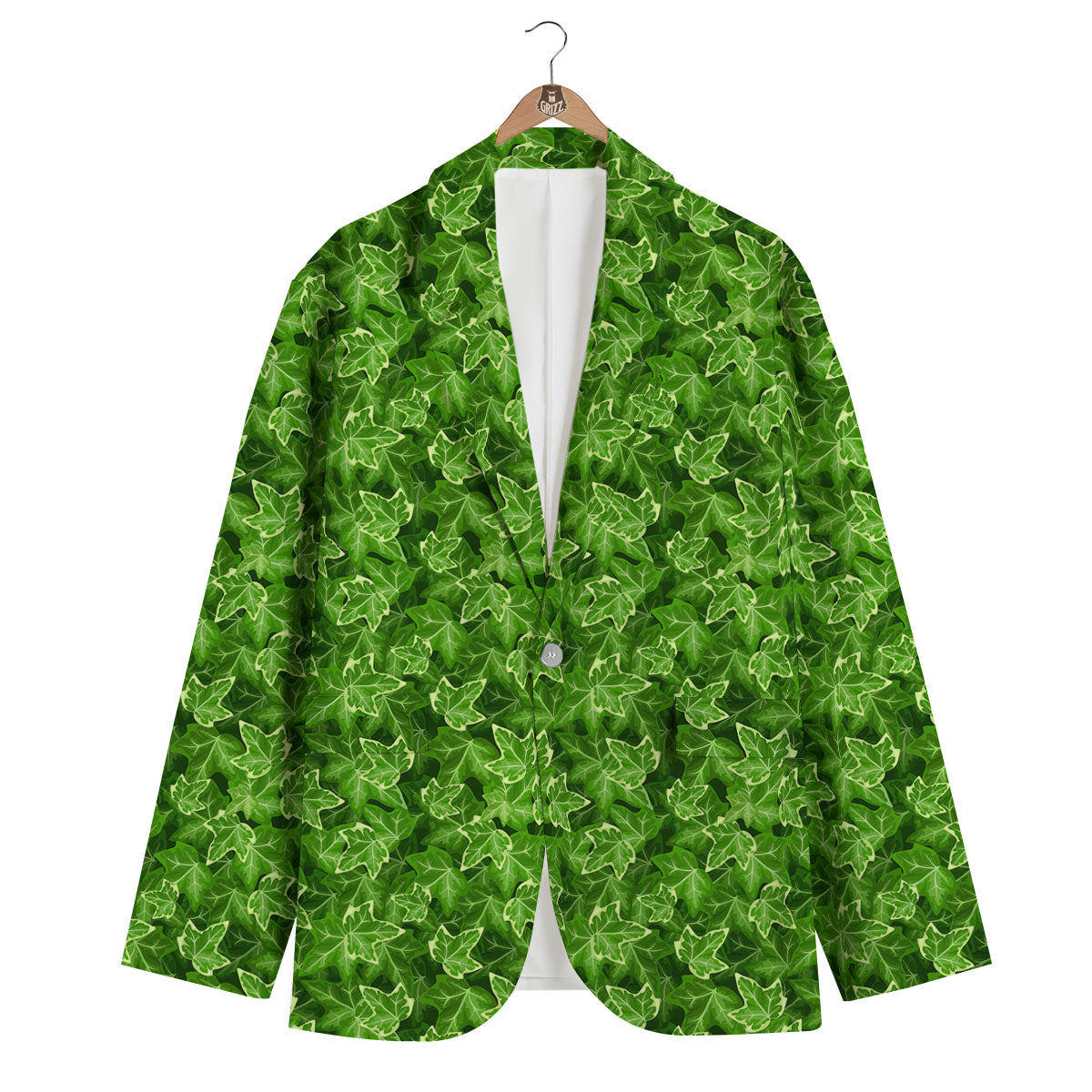 Ivy Leaf Green Print Pattern Men's Blazer-grizzshop