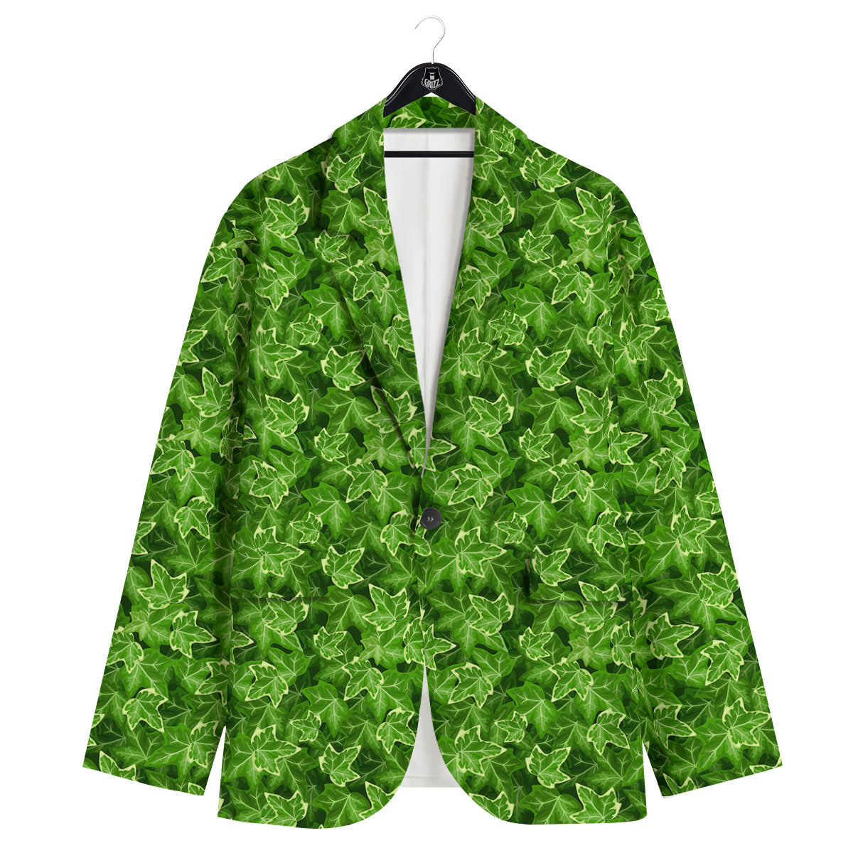 Ivy Leaf Green Print Pattern Men's Sport Coat-grizzshop