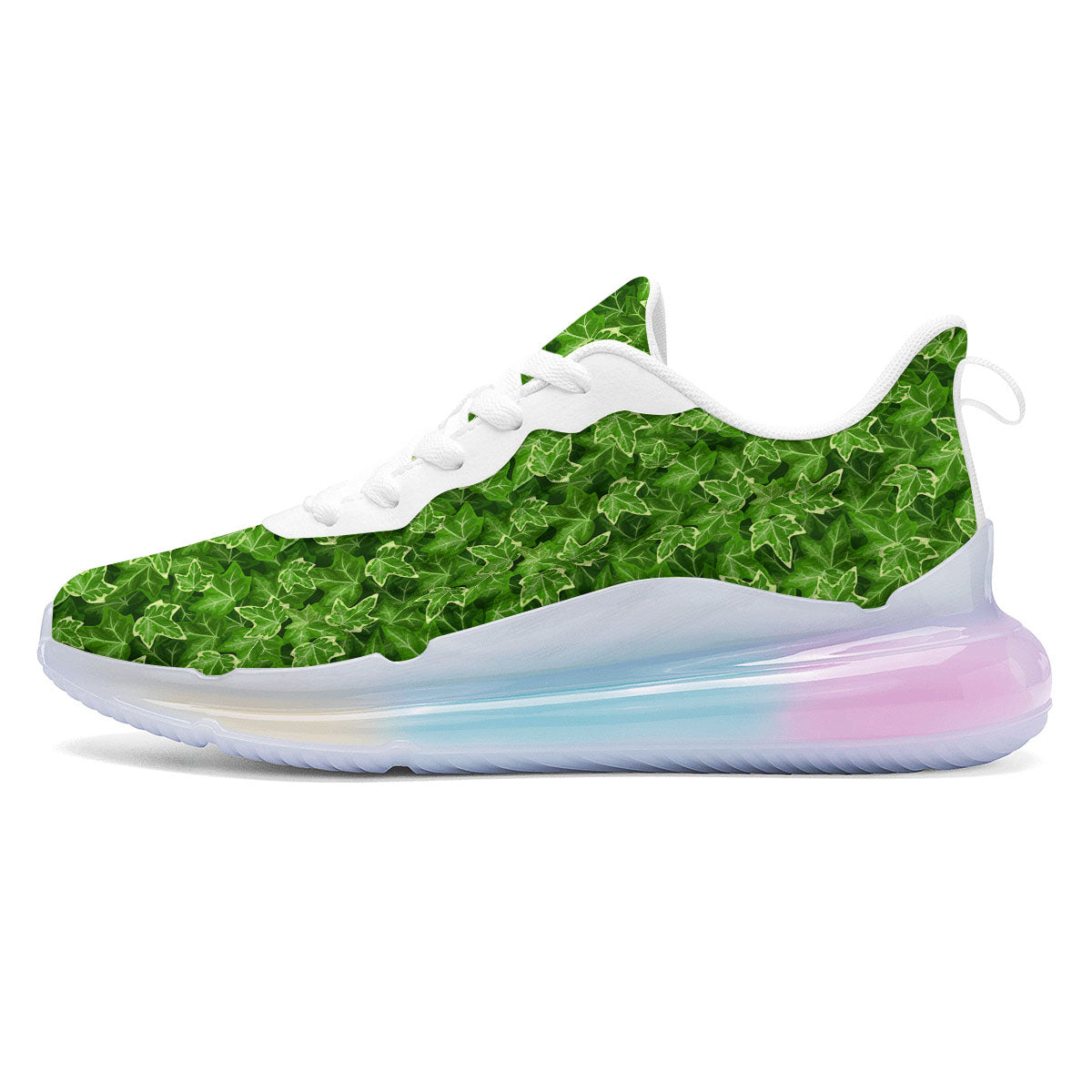 Ivy Leaf Green Print Pattern Running Sneakers-grizzshop