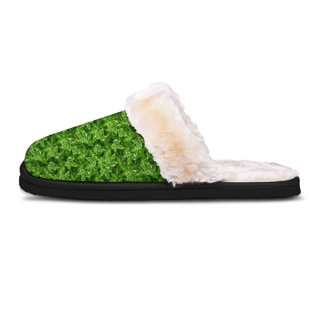 Ivy Leaf Green Print Pattern Slippers-grizzshop