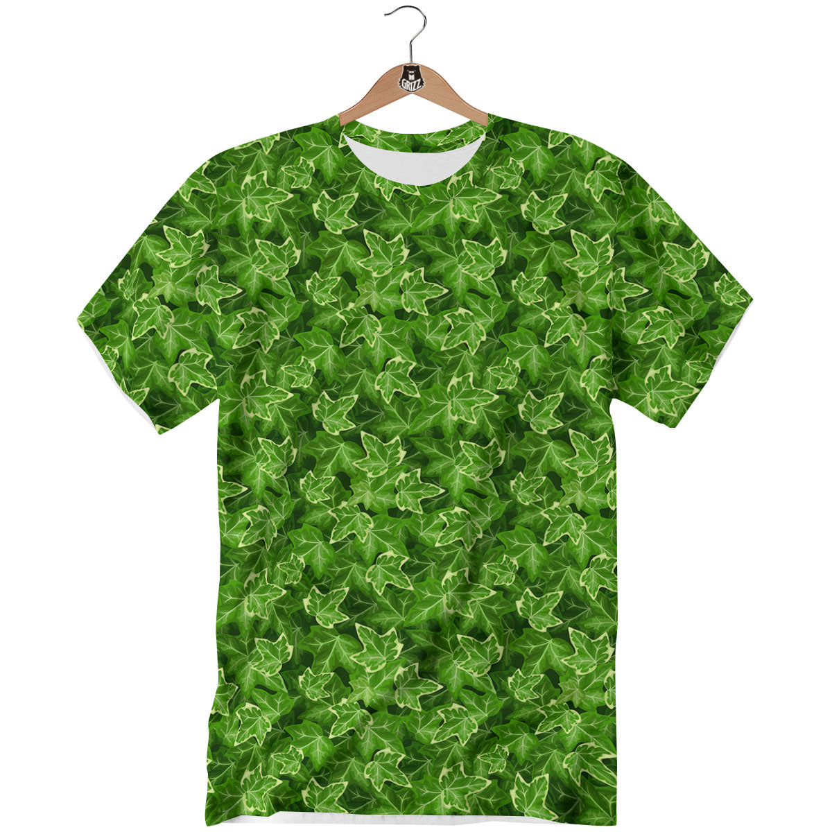 Ivy Leaf Green Print Pattern T-Shirt-grizzshop