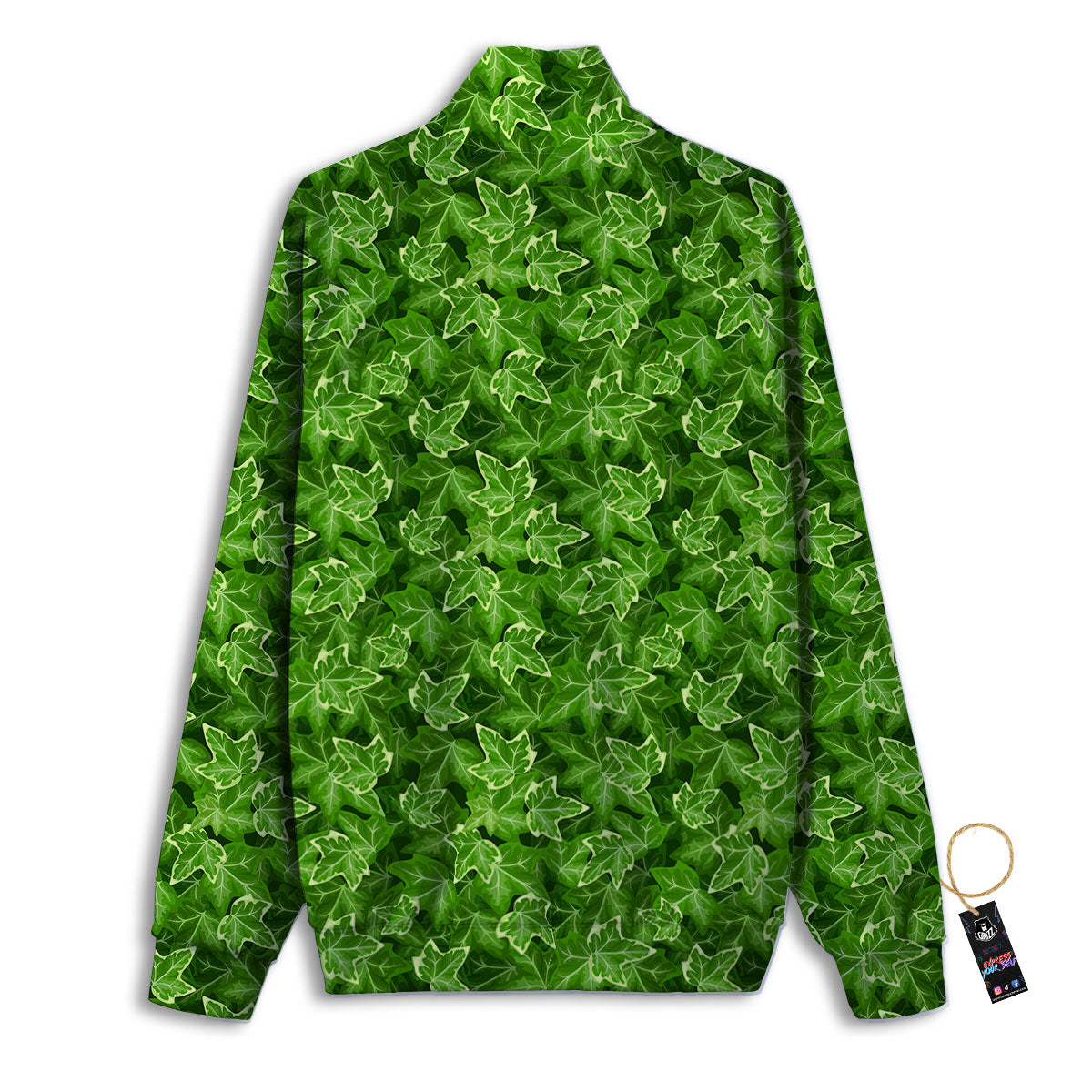 Ivy Leaf Green Print Pattern Track Jacket-grizzshop