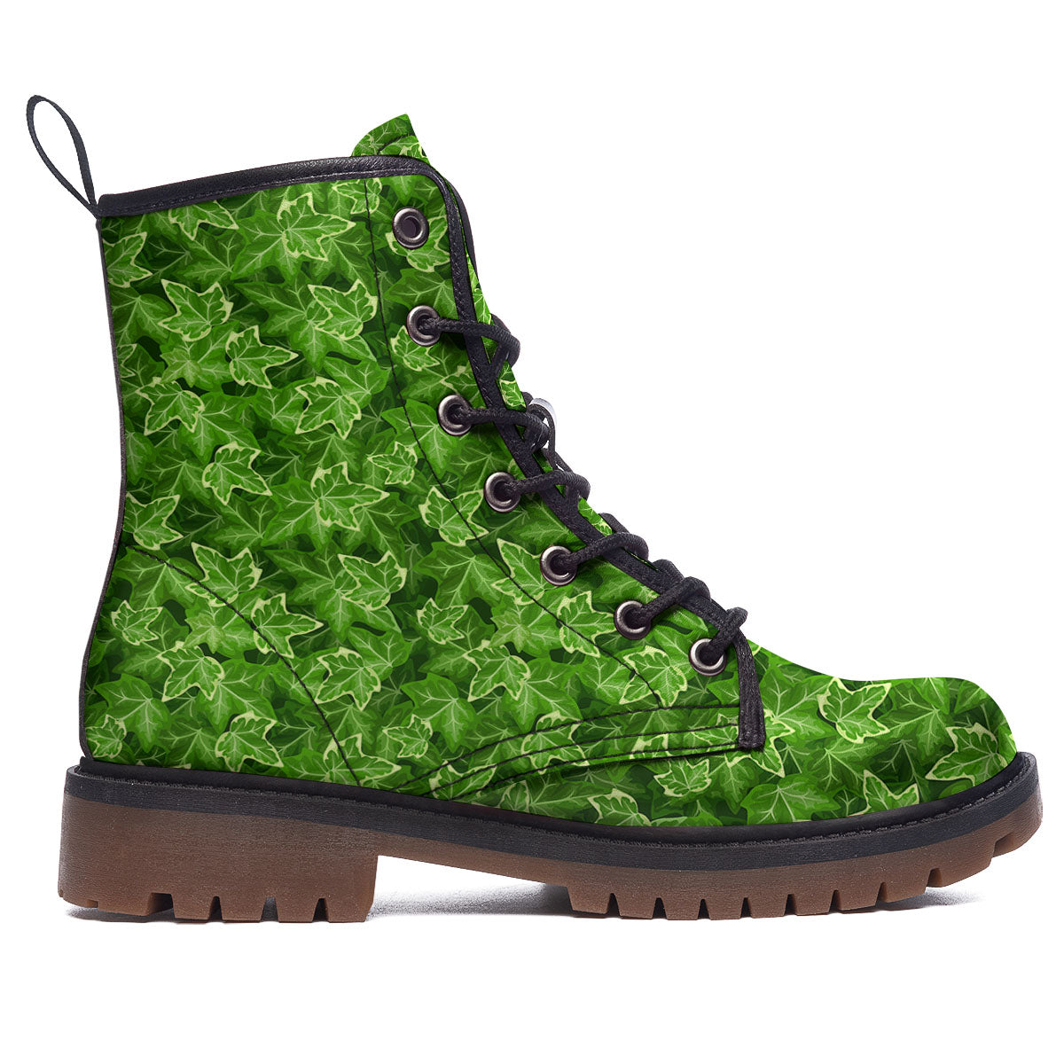 Ivy Leaf Green Print Pattern Work Boots-grizzshop