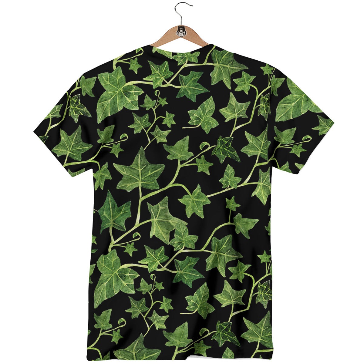 Ivy Leaf Green Print T-Shirt-grizzshop