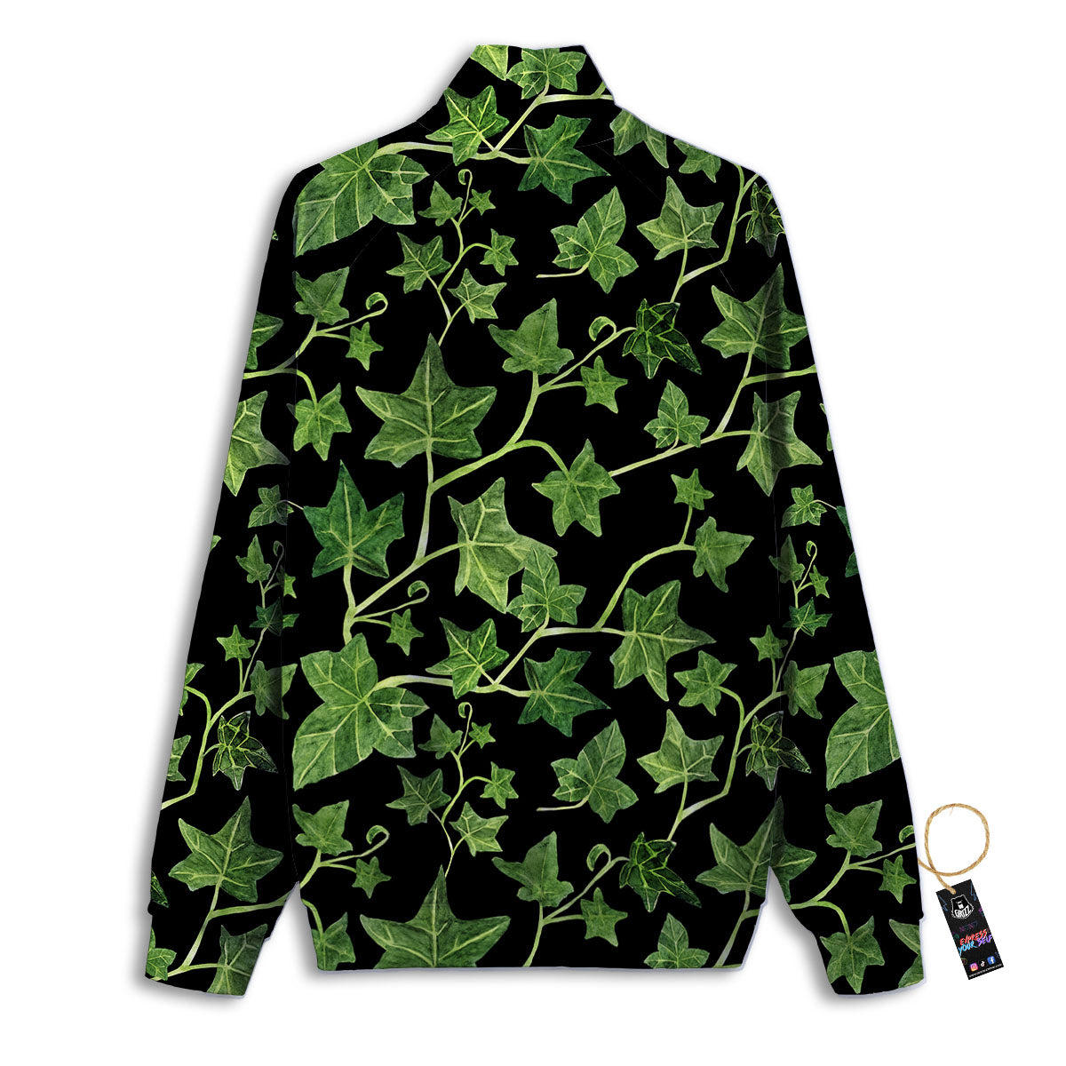 Ivy Leaf Green Print Track Jacket-grizzshop