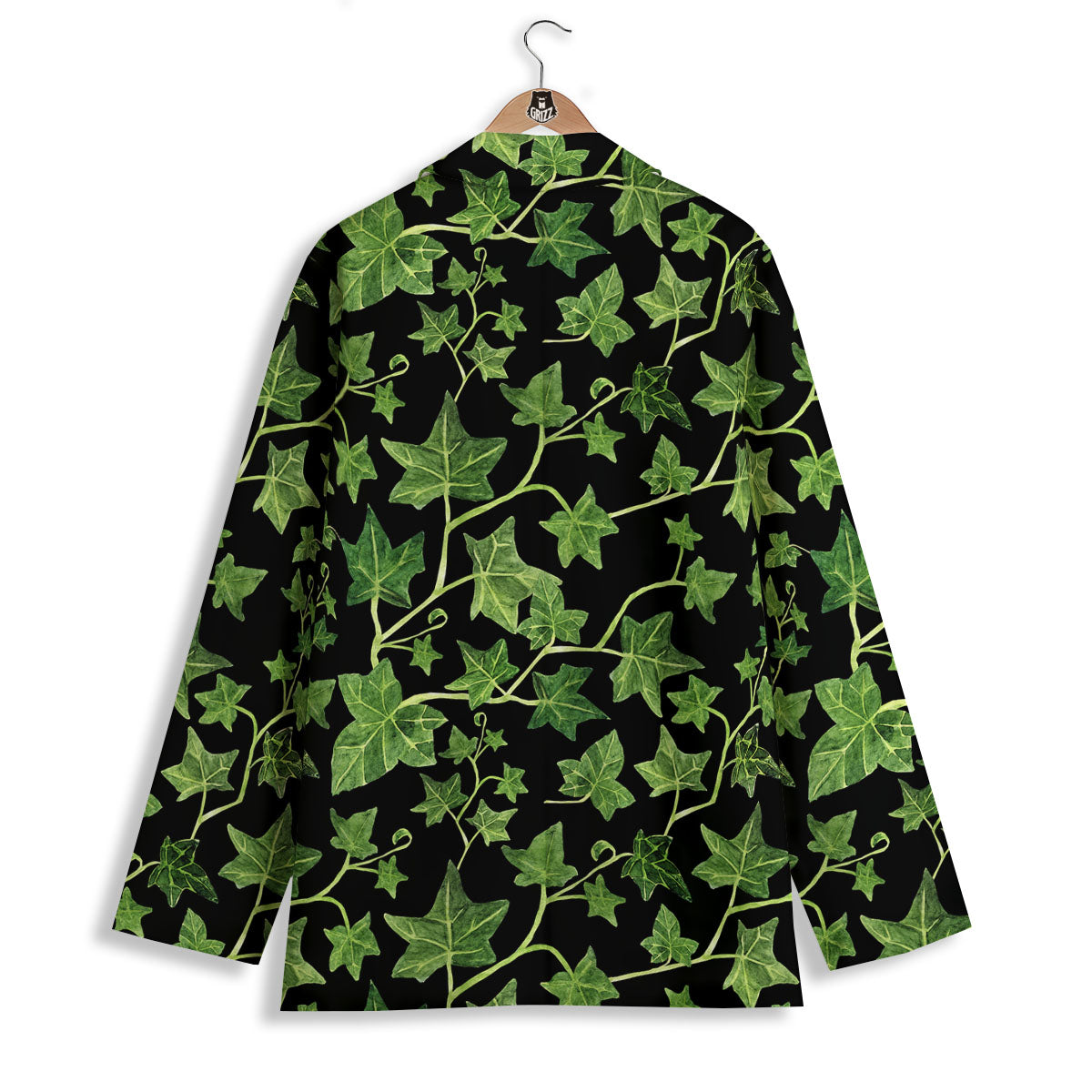 Ivy Leaf Green Print Women's Blazer-grizzshop