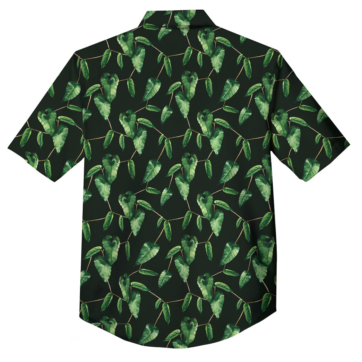 Ivy Leaf Watercolor Print Pattern Button Up Shirt-grizzshop