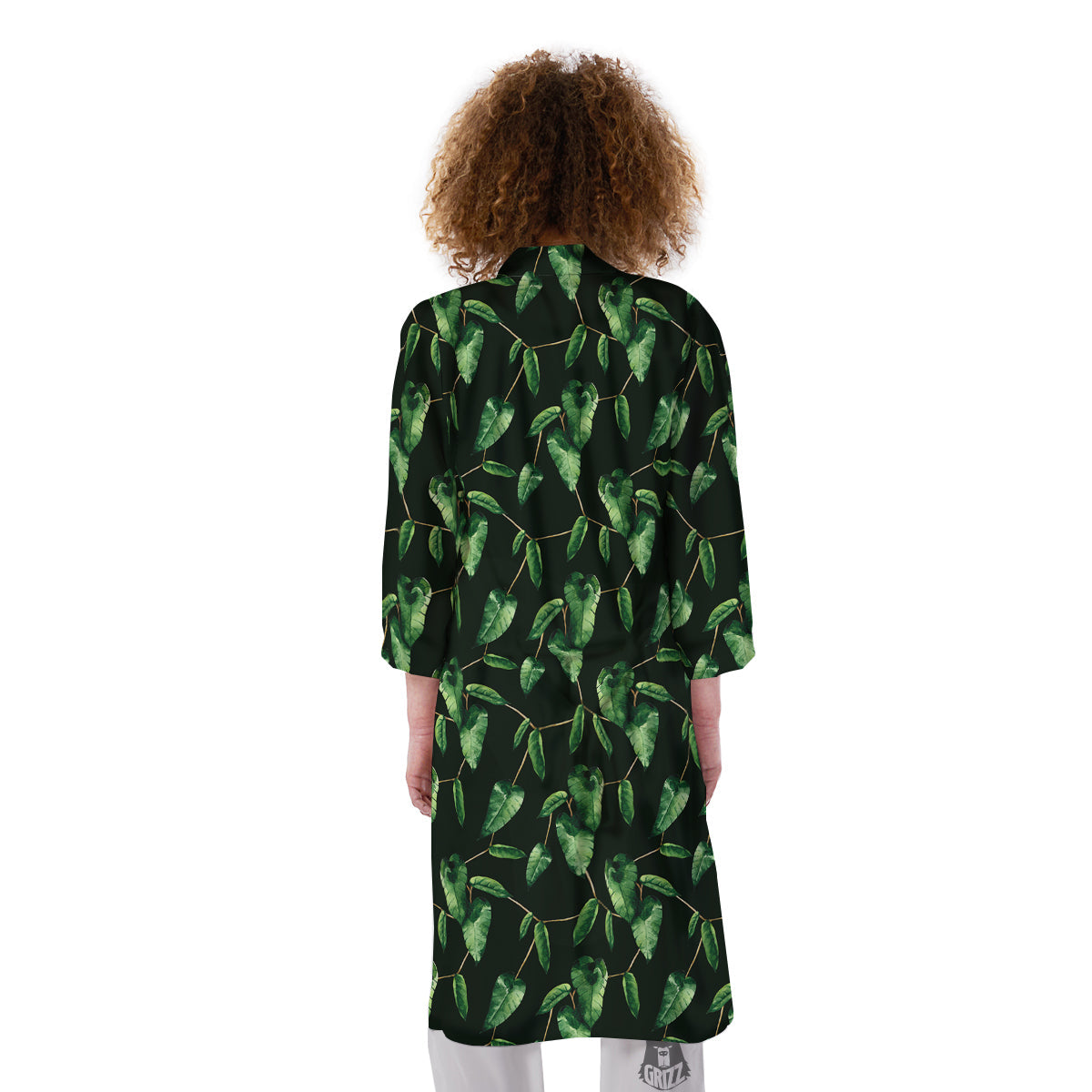 Ivy Leaf Watercolor Print Pattern Kimono-grizzshop